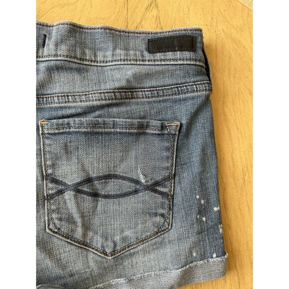 Y2k Abercrombie & Fitch Denim Short 2 w28 White & Blue Low Rise Stretch Lot 2 - Picture 7 of 8